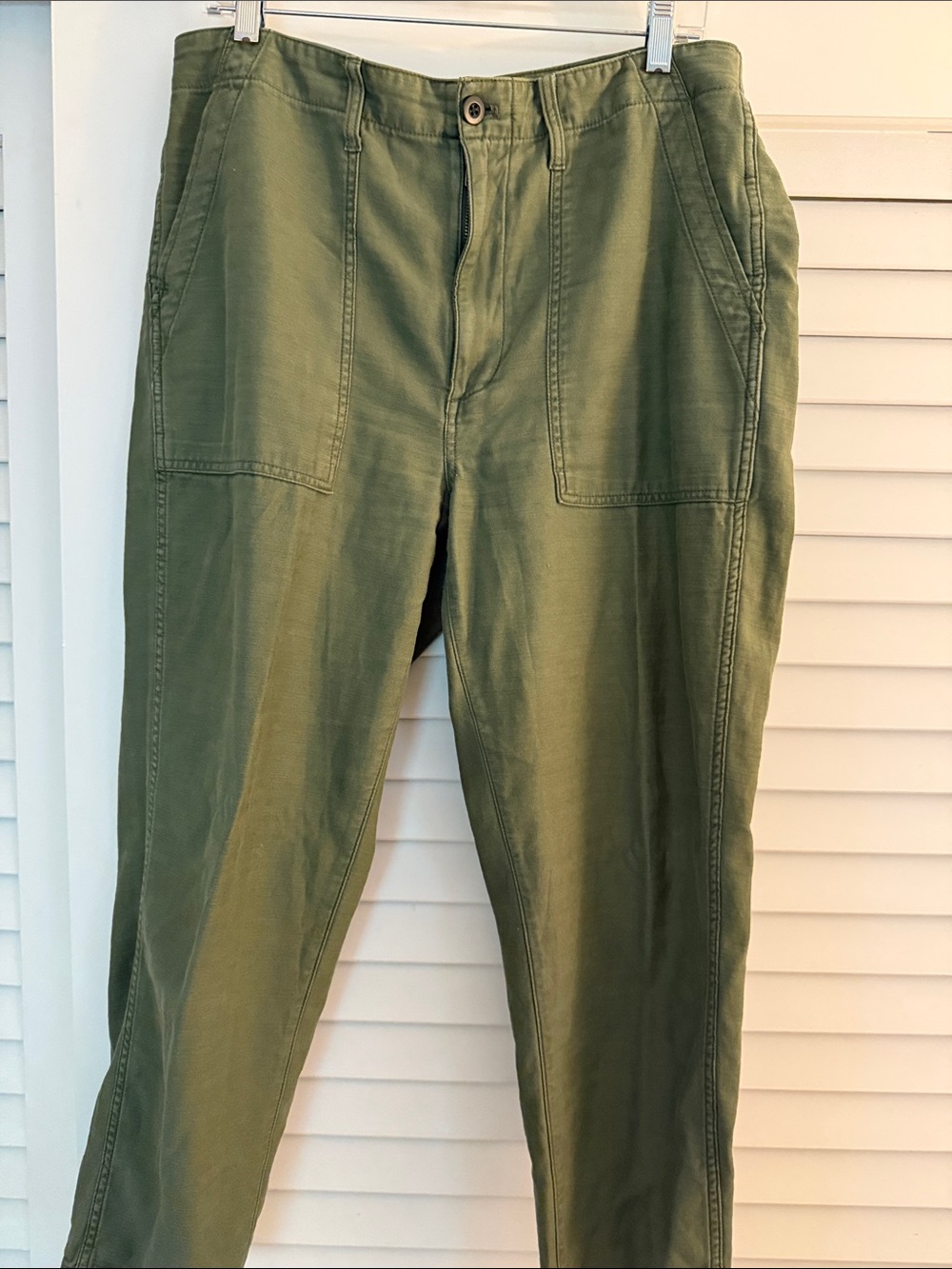 Madewell Women's Olive Straight-Leg Utility Pants